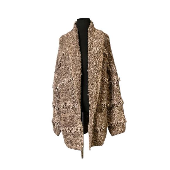 Universal Threads brown fringe loop chunky open front cardigan size Small - Picture 10 of 16